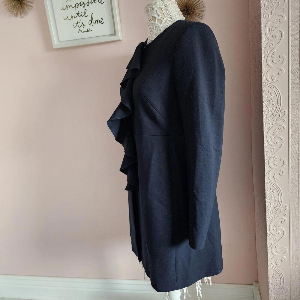 Lknw Navy Zara Basic Long Blazer Jacket Lined Ruf… - image 4